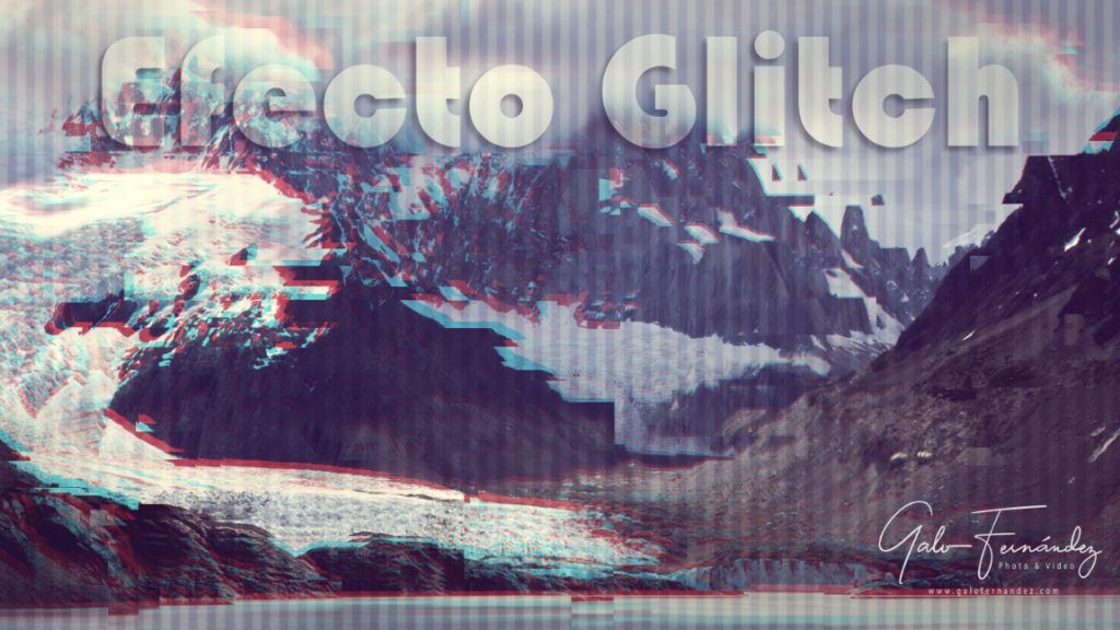 Vista panorámica de la Patagonia editada con el Efecto Glitch